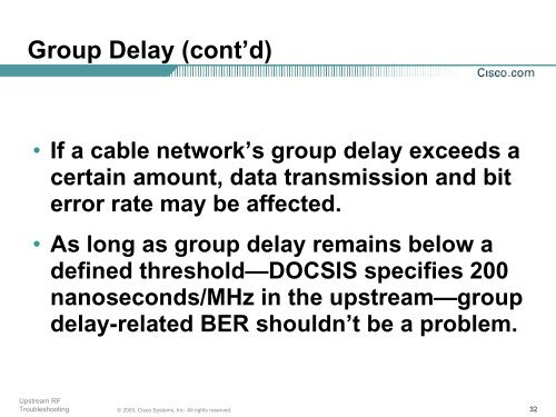 Upstream RF Troubleshooting