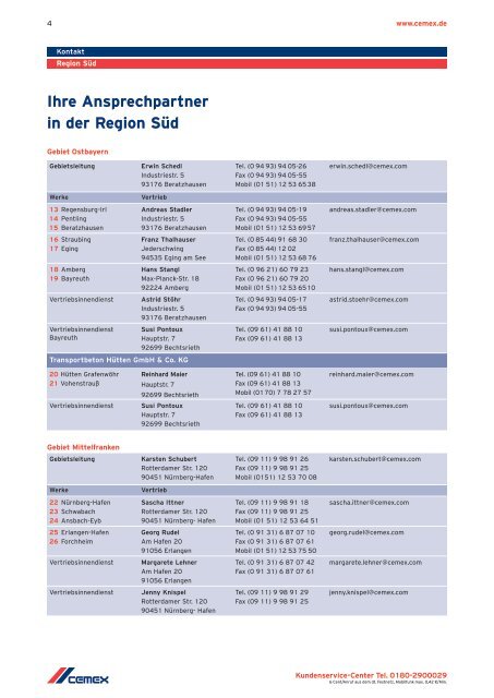 Preisliste Region Süd - CEMEX Deutschland AG