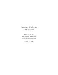 Quantum Mechanics Lecture Notes - Old Dominion University