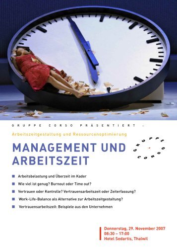 MANAGEMENT UND ARBEITSZEIT - bei Gruppe Corso