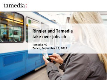 Ringier and Tamedia take over jobs.ch (PDF