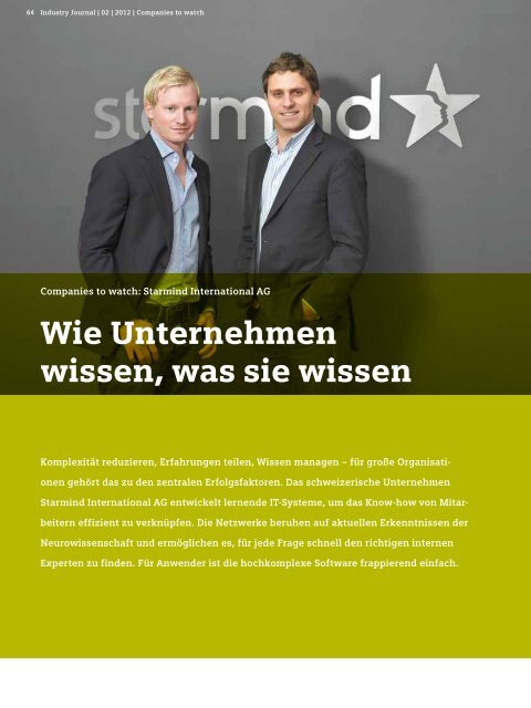 Wie Unternehmen wissen, was sie wissen - Starmind.com