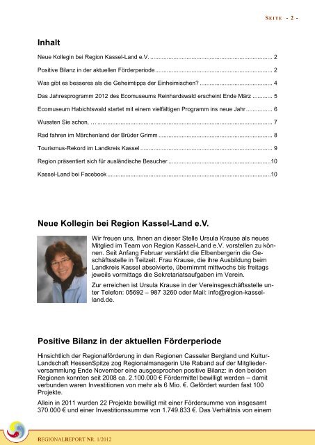 Ausgabe 1/2012 Liebe Leserin, lieber Leser, in - Region Kassel ...