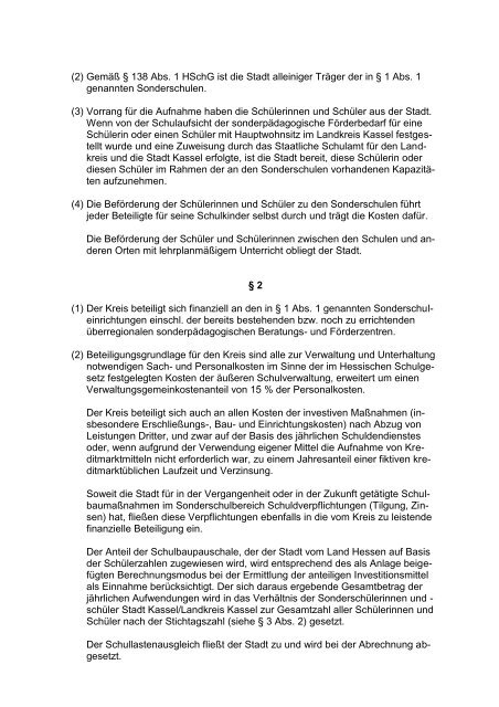 4.15 Öffentlich-rechtliche Vereinbarung über die ... - Landkreis Kassel