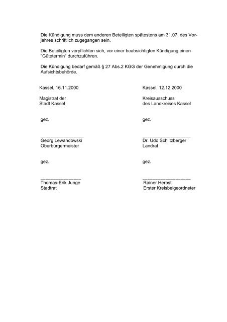 4.15 Öffentlich-rechtliche Vereinbarung über die ... - Landkreis Kassel