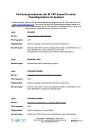 Einsatzstellen 2013-14 IB VAP Kassel