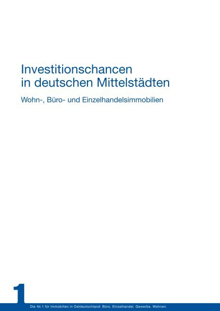 Investitionschancen in deutschen Mittelstädten - TLG Immobilien ...