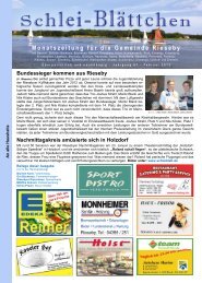 Schlei-Blättchen Februar 2013 - Schleiblatt Verlag