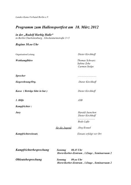 Programm Hallensportfest 2012 - Landes-Kanu-Verband Berlin
