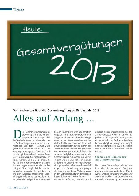 MBZ Ausgabe 02/2013 - Zahnärztekammer Berlin