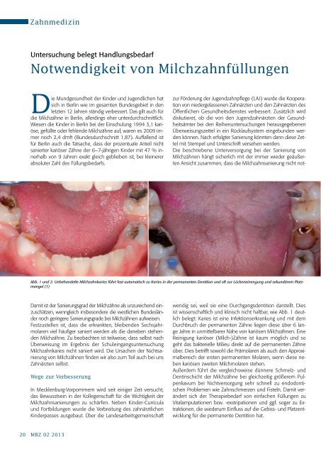 MBZ Ausgabe 02/2013 - Zahnärztekammer Berlin