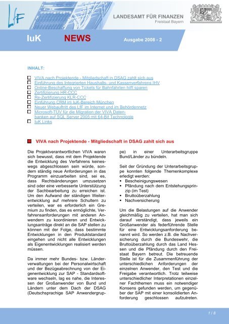 PDF: IuK - News - Landesamt für Finanzen - Bayern