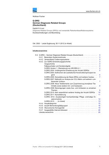 G-DRG – German Diagnosis Related Groups (Deutschland) - ZIM