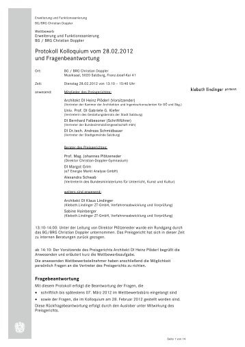 Protokoll Kolloquium vom 28.02.2012 und Fragenbeantwortung