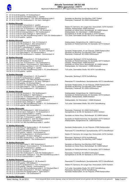 Kompletter Spielplan - A-Klasse Aschaffenburg Gruppe ... - TuS Leider