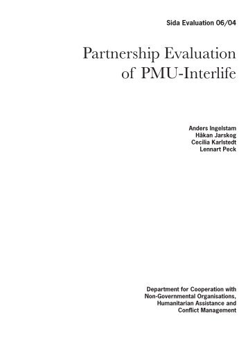 Partnership Evaluation of PMU-Interlife - Sida