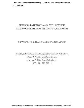 AUTOREGULATION OF McA-RH7777 HEPATOMA CELL ...