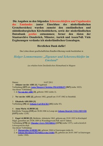 Zigeuner und Scherenschleifer im Emsland - Lemmermann