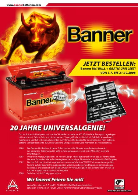 20 JAHRE UNIVERSALGENIE! - Banner Batterien