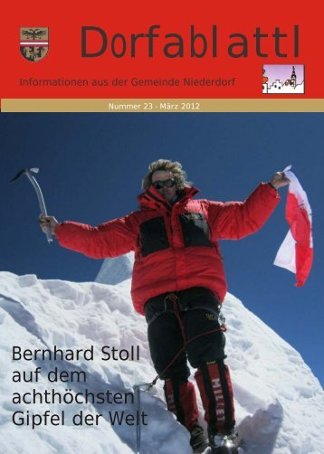 Bernhard Stoll auf dem achthöchsten Gipfel der Welt - Dorfablattl
