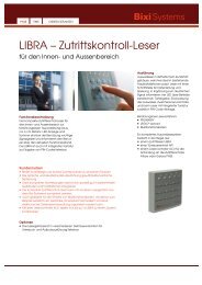 Datenblatt Libra Zutrittskontroll-Leser - Bixi Systems AG