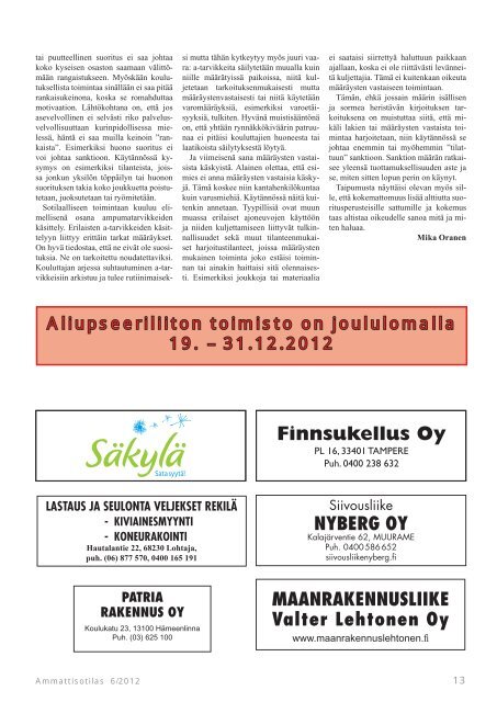 Ammattisotilas 6/2012 (pdf) - Aliupseeriliitto