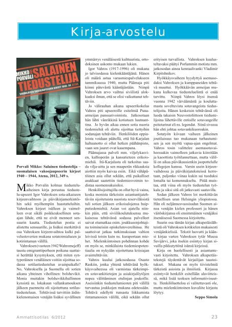 Ammattisotilas 6/2012 (pdf) - Aliupseeriliitto