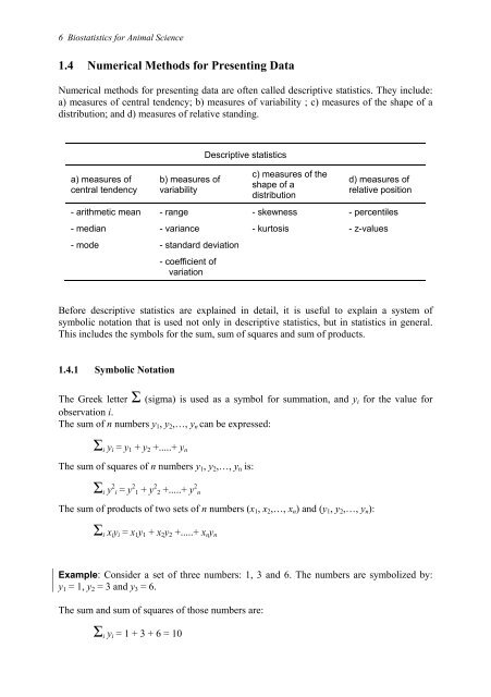 Biostatistics for Animal Science