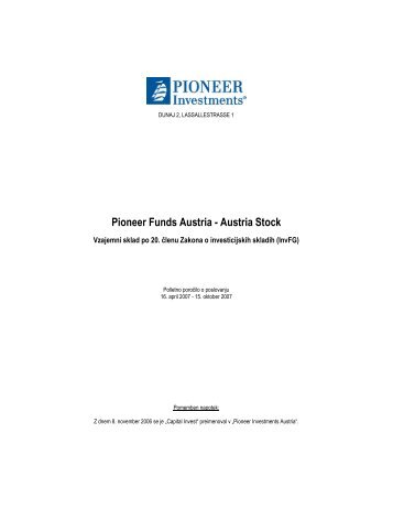 Pioneer Funds Austria - Austria Stock