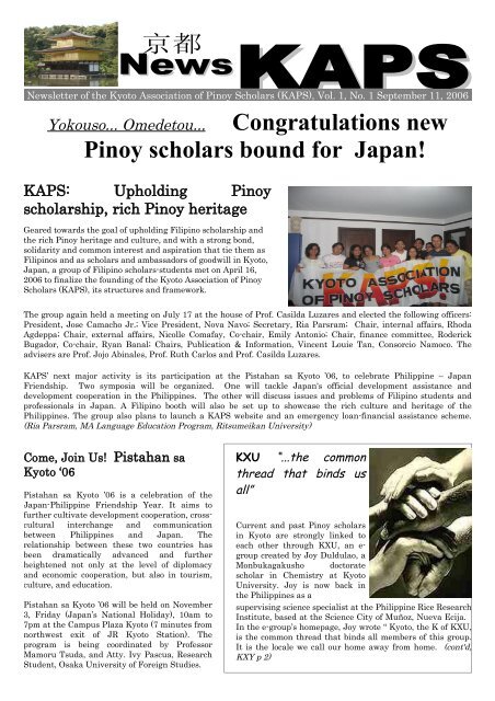 Congratulations New Pinoy Scholars Bound For Japan Kyoto