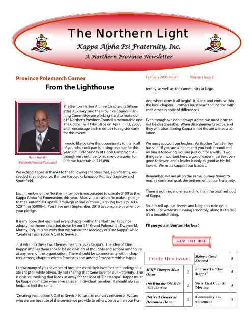 newsletter 2nd quarter - The Northern Province of Kappa Alpha Psi