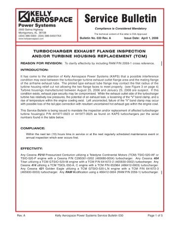 Service Bulletin - Hartzell Engine Technologies