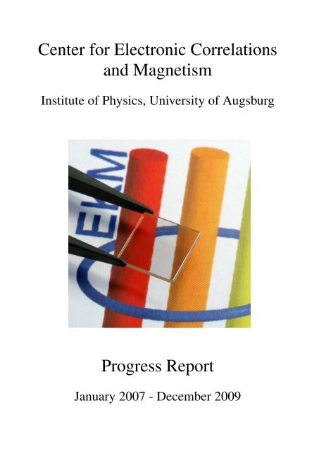 EKM Progress Report 2007 - 2009 (40MB) - Institut für Physik ...