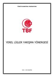 Yerel Ligler Yarışma Yönergesi - Türkiye Basketbol Federasyonu