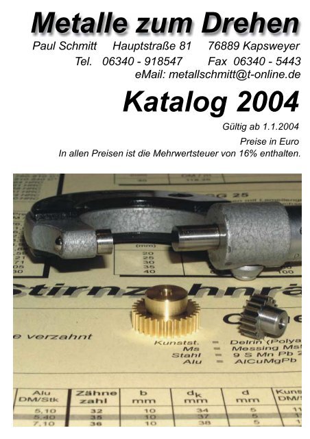 Metalle zum Drehen Katalog 2004 - RC SAGA