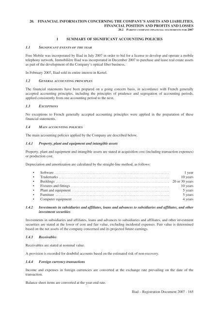 REGISTRATION DOCUMENT AND FINANCIAL REPORT - Iliad