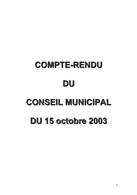 CONSEIL MUNICIPAL - Bezons