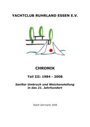 Chronik YCRE Teil III: 1984 - 2008 - Yachtclub Ruhrland Essen eV