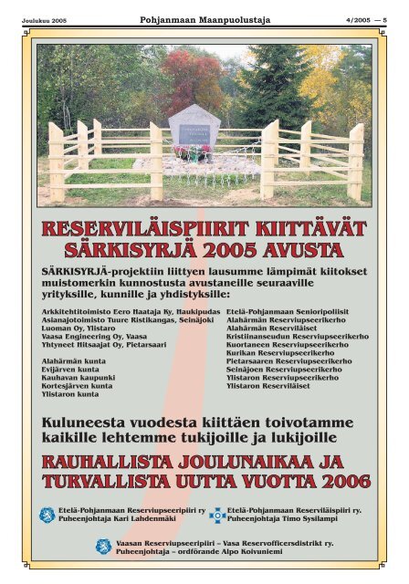 Lehti 4/05 - Haapajärven-Reisjärven Reserviläiset