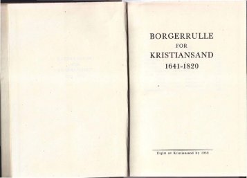 Borgerrulle for Kristiansand 1641-1820