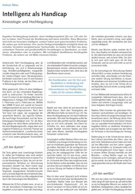 Intelligenz als Handicap - Andreas Niklas