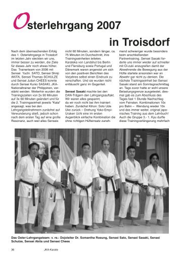 Osterlehrgang 2007 in Troisdorf - Deutscher JKA-Karate-Bund e.V.