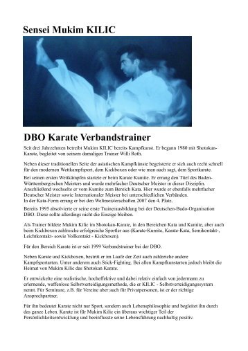 Sensei Mukim KILIC DBO Karate Verbandstrainer