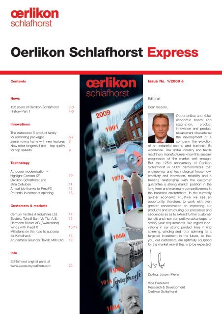 Oerlikon Schlafhorst Express - Oerlikon Schlafhorst - Oerlikon Textile