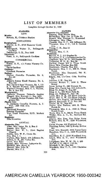 LIST OF MEMBERS - American Camellia Society