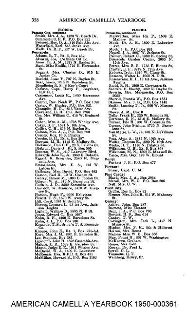 LIST OF MEMBERS - American Camellia Society