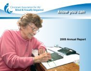 know you can - Cincinnati Association for the Blind and Visually ...