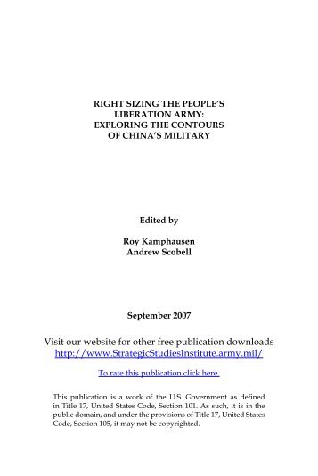 Right Sizing the People's Liberation Army - Strategic Studies ...