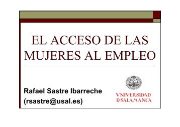 EL ACCESO DE LAS MUJERES AL EMPLEO - OCW Usal