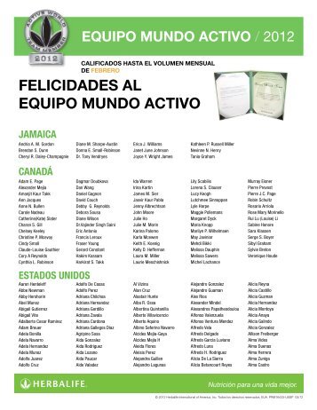 FELICIDADES AL EQUIPO MUNDO ACTIVO